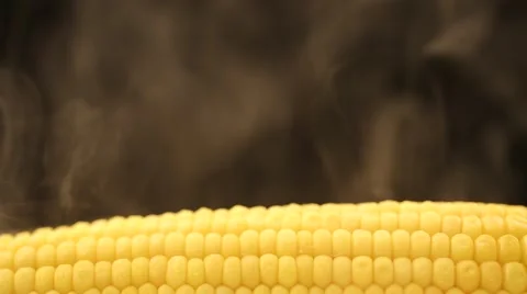 Hot corn and steam emanating from it Stock Footage 43851618