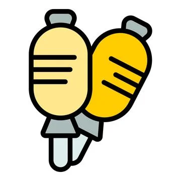 Hot corn dog icon vector flat イラスト素材