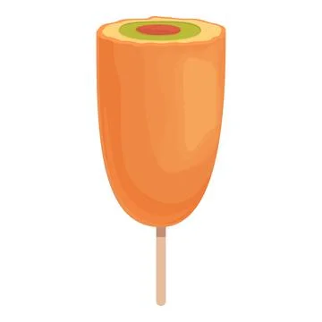 Hot corn icon cartoon vector. Corndog stick Stock Illustration