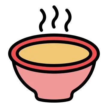 Hot cream soup icon vector flat Stock Illustration