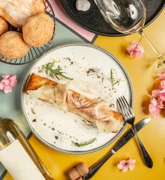 Hot crepe on the table Stock Photos