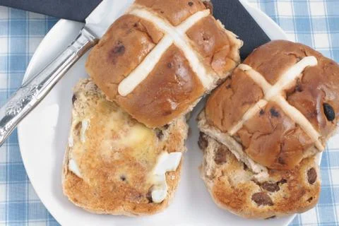 Hot cross buns Stock Photos