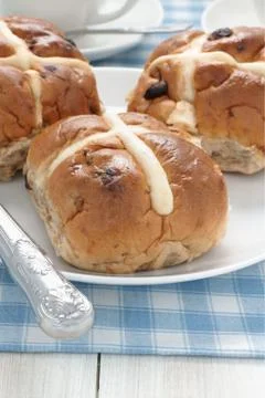 Hot cross buns Stock Photos
