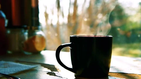 Hot cup of coffee Video stock 168256270