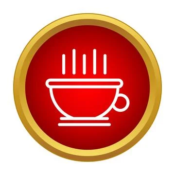 Hot cup of coffee or tea icon concept Stock Illustration