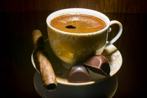 Hot cup of coffee Stock Photos