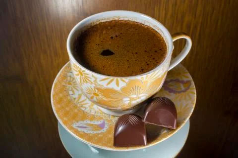 Hot cup of coffee Stock Photos