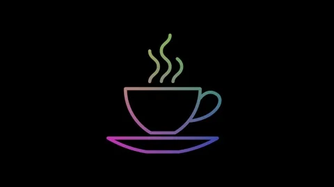 Hot cup of tea Icon Animation. black hot cup of tea animated icon on white .. Stock Footage 305297550