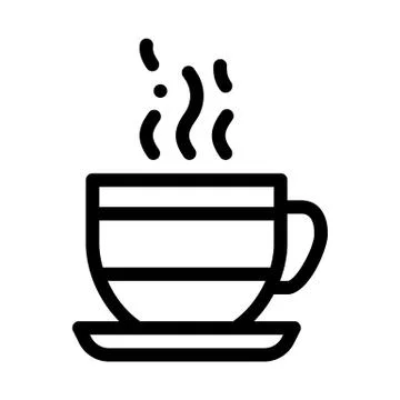 Hot cup of tea icon vector outline illustration 스톡 일러스트