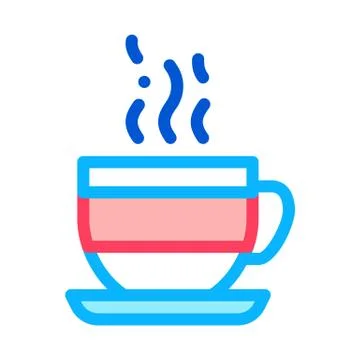 Hot cup of tea icon vector outline illustration 스톡 일러스트