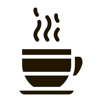 Hot cup of tea icon Vector Glyph Illustration Illustrazione stock