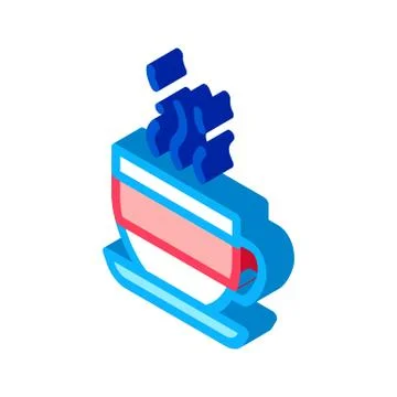 Hot cup of tea isometric icon vector illustration Stock Illustration