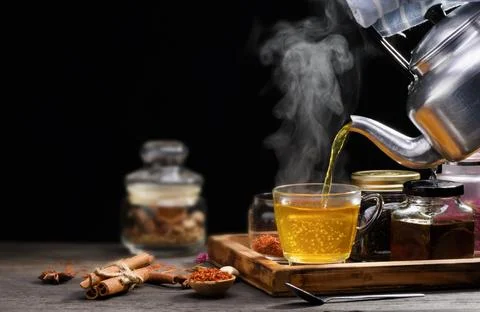 Hot cup of tea on the table Stock-Fotos