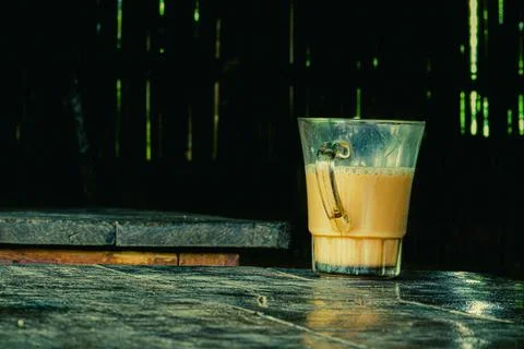 A hot cup of Tea in table Foto stock