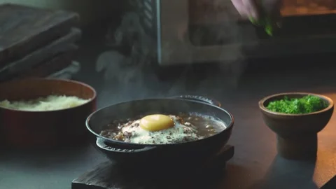Hot Curry with Egg and Green Onion Topping 動画素材 334171850