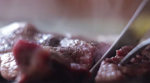 Hot cut steak Stock Footage 46963532