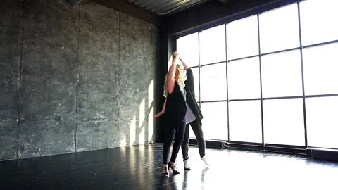 Hot dance two professional dancers. Stock Footage 88771448
