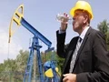Hot Day Oil Extraction Platform Thirsty Engineer Drink Water Hydrate Break Work 4k or 4k+ Resolution