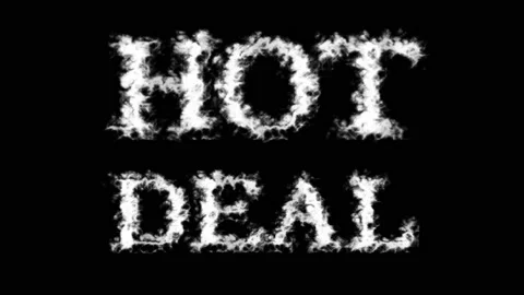 Hot Deal cloud text effect black isolated background Stock Footage 139636380