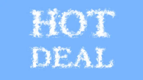 Hot Deal cloud text effect sky isolated background Stock Footage 139636395