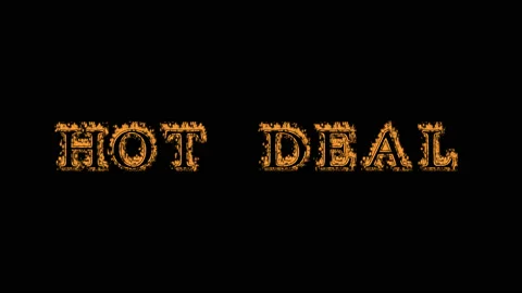 Hot Deal fire text effect black background Stock Footage 136246056