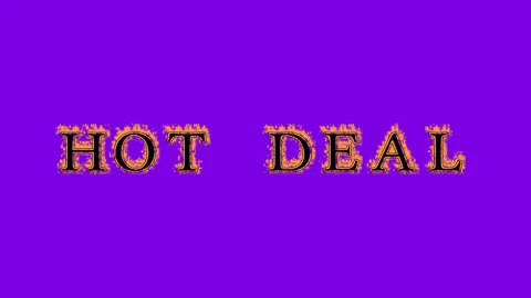 Hot Deal fire text effect violet background Stock Footage 136246058