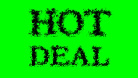 Hot Deal smoke text effect green isolated background Stock Footage 139617406