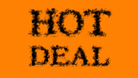 Hot Deal smoke text effect orange isolated background Stock Footage 139617606
