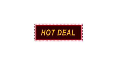 Hot deal text animation on red rectangle. Hot deal yellow promotional banne.. Stock Footage 336896505
