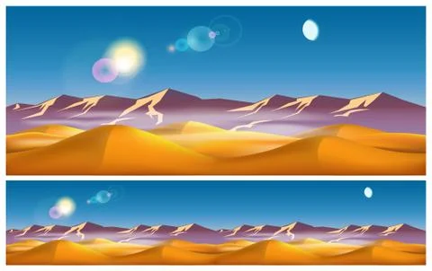 Hot desert in the daytime Illustrazione stock