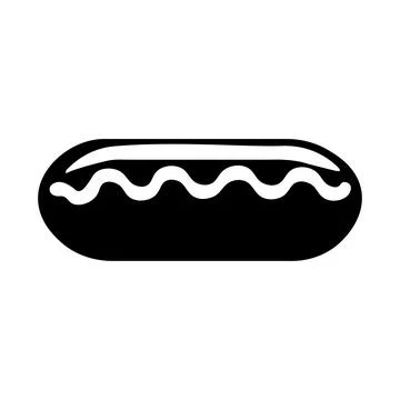 Hot dog black vector icon on white background Stock Illustration