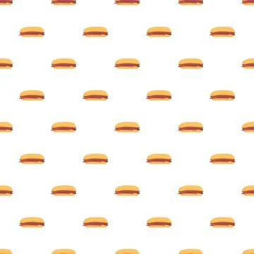 Hot dog bun seamless pattern food background Stock Illustration