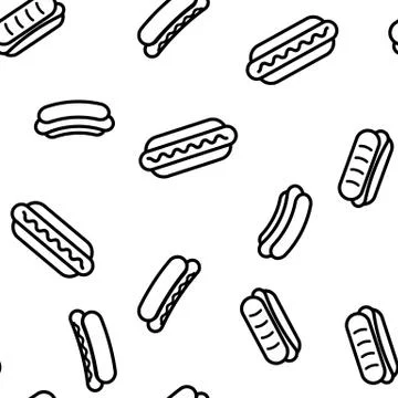 Hot Dog, Burger Seamless Pattern Illustrazione stock
