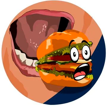 The hot dog does not want to be eaten Stock Illustration