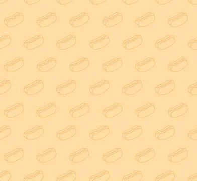 Hot dog doodle seamless pattern Stock Illustration