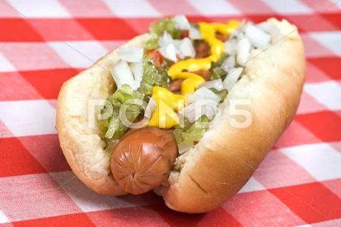 Hot dog during summer Stock Photos