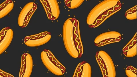 Hot Dog Falling Loop Animation Background Stock Footage 341865712
