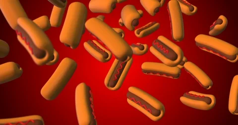Hot dog falling slow motion Stock Footage 109535358