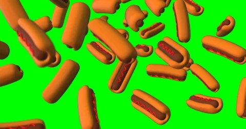 Hot dog falling slow motion Stock Footage 109535373