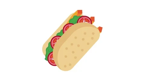A hot dog featuring diced tomatoes and green lettuce, nestled in a traditio.. Stock Footage 332475194