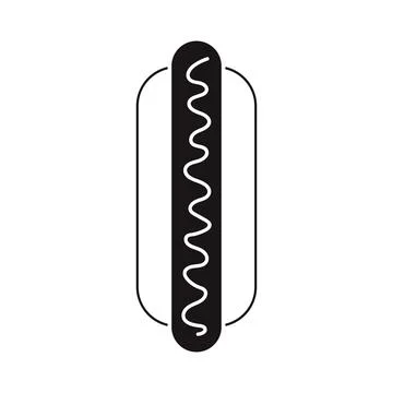 Hot dog grey white vector icon Stock Illustration