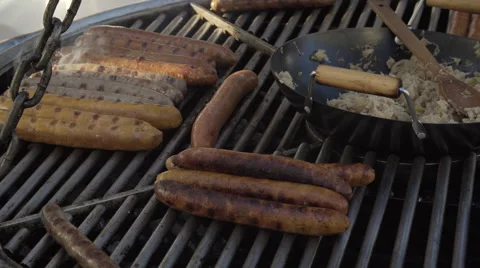 Hot dog on the grill Stock Footage 68822044