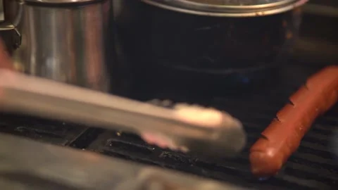 Hot dog on grill Stock Footage 146669033
