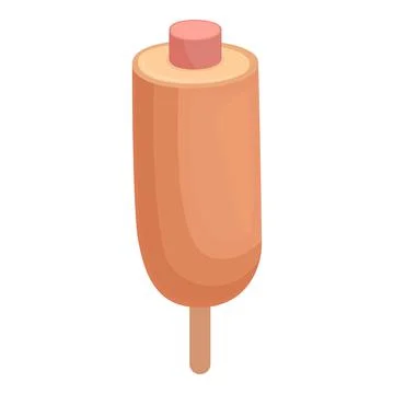 Hot dog icon cartoon vector. Corn stick 스톡 일러스트
