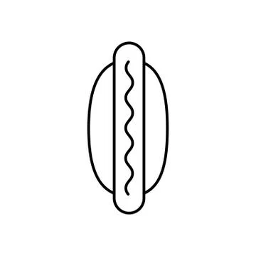 Hot dog icon element of fast food icon for mobile concept and web apps. Thin  Stock Illustration
