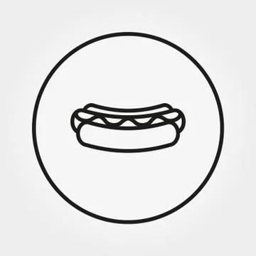 Hot Dog. Icon. Vector. Editable Thin line. Stock Illustration