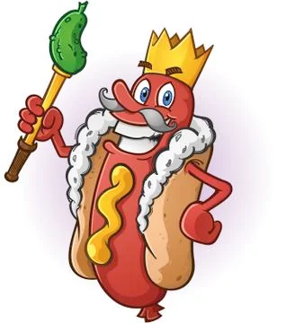 Hot Dog King Cartoon Character Stock Illustration