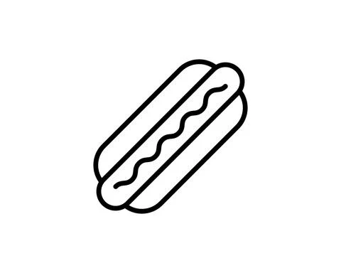 Hot dog line icon. Single high quality symbol of fast food for web design or  Stock Illustration