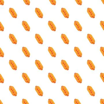 Hot dog pattern creating fast food seamless background Stock Illustration