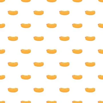 Hot dog pattern repeating delicious fast food snack design Stock Illustration